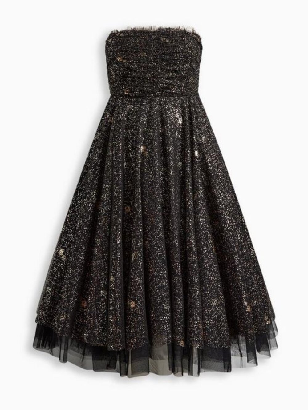 Betsey Johnson Strapless Ball Gown (Torrid) Balck & Gold Sparkle Size 20 New - Picture 16 of 16